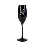 18th Birthday Black Champagne Flute