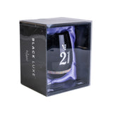 21st Birthday Black Stemless Wine Glass