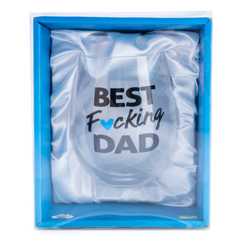 Best F*cking Dad Stemless Wine Glass