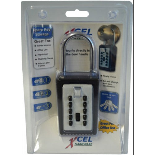 Key Safe Digital Lockbox with sturdy metal construction, secure for storing up to 5 spare keys, featuring a resettable combination lock.