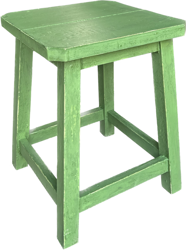 Stylish Florence Square Green Stool, 36x36x46cm, combines French farmhouse design with vibrant color for versatile seating.