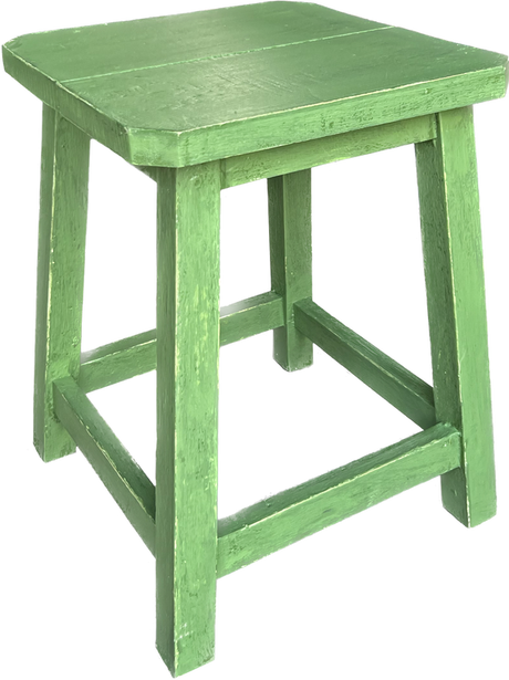 Stylish Florence Square Green Stool, 36x36x46cm, combines French farmhouse design with vibrant color for versatile seating.