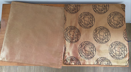 Luxurious gold circle pattern cushion covers in a set of 6, perfect for enhancing any living space decor.