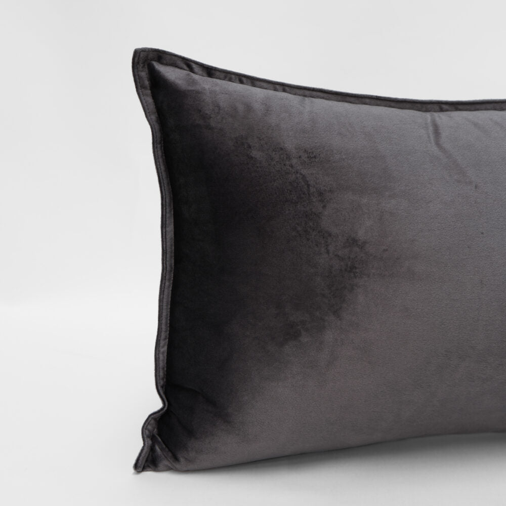DreamGreen Verve Velvet Cushion Cover Pewter - Breakfast