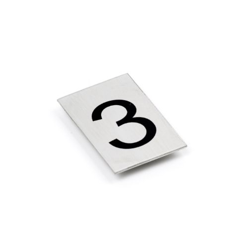 Adhesive Number/Letter Black 50x30 - Brushed Stainless Steel -3