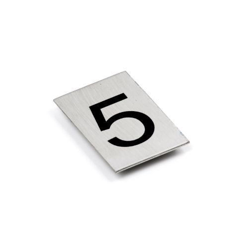 Adhesive Number/Letter Black 50x30 - Brushed Stainless Steel -5