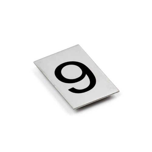 Adhesive Number/Letter Black 50x30 - Brushed Stainless Steel -9