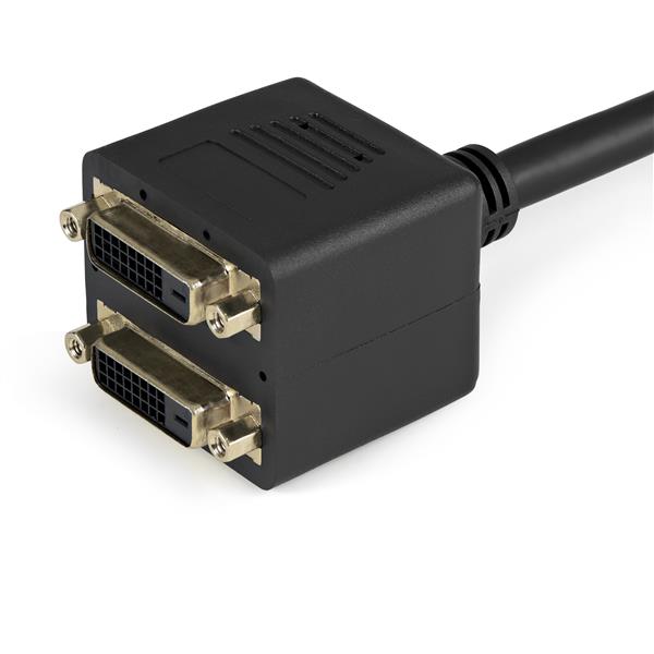 30cm DVI-D to 2x DVI-D splitter cable enabling dual displays from one DVI-D output, ideal for monitors and projectors.