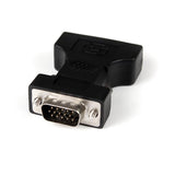 DVI to VGA adapter converting DVI-I male to VGA for seamless connections, compact for travel, and durable with a lifetime warranty.