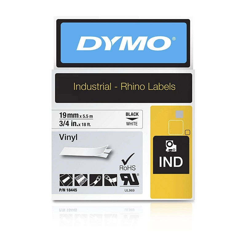 DymoRhino Blk on Wt 19mm Tape