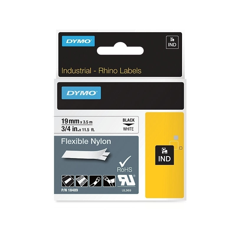 Dymo Rhino Ny Lbl 19mm Blk/Wht