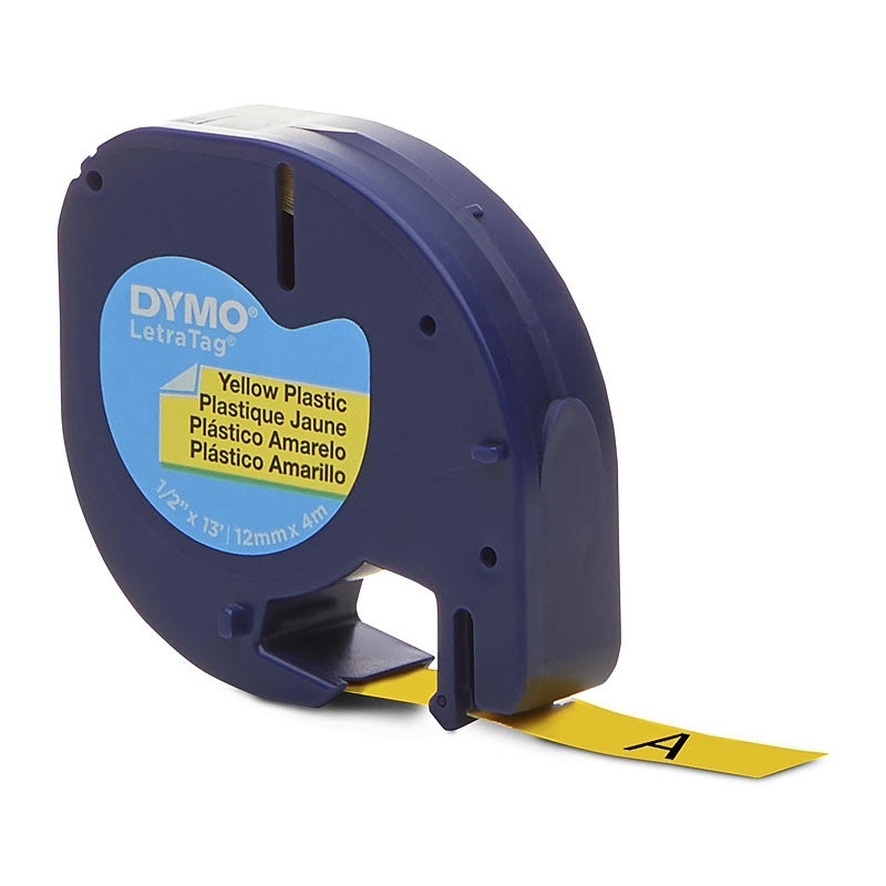 Dymo LT Plastic 12mm x 4m Yell