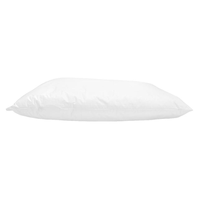 Waterproof hospital pillow in white, featuring a soft fluid-proof cover and comfortable A Grade polyester fill, ideal for hygiene.