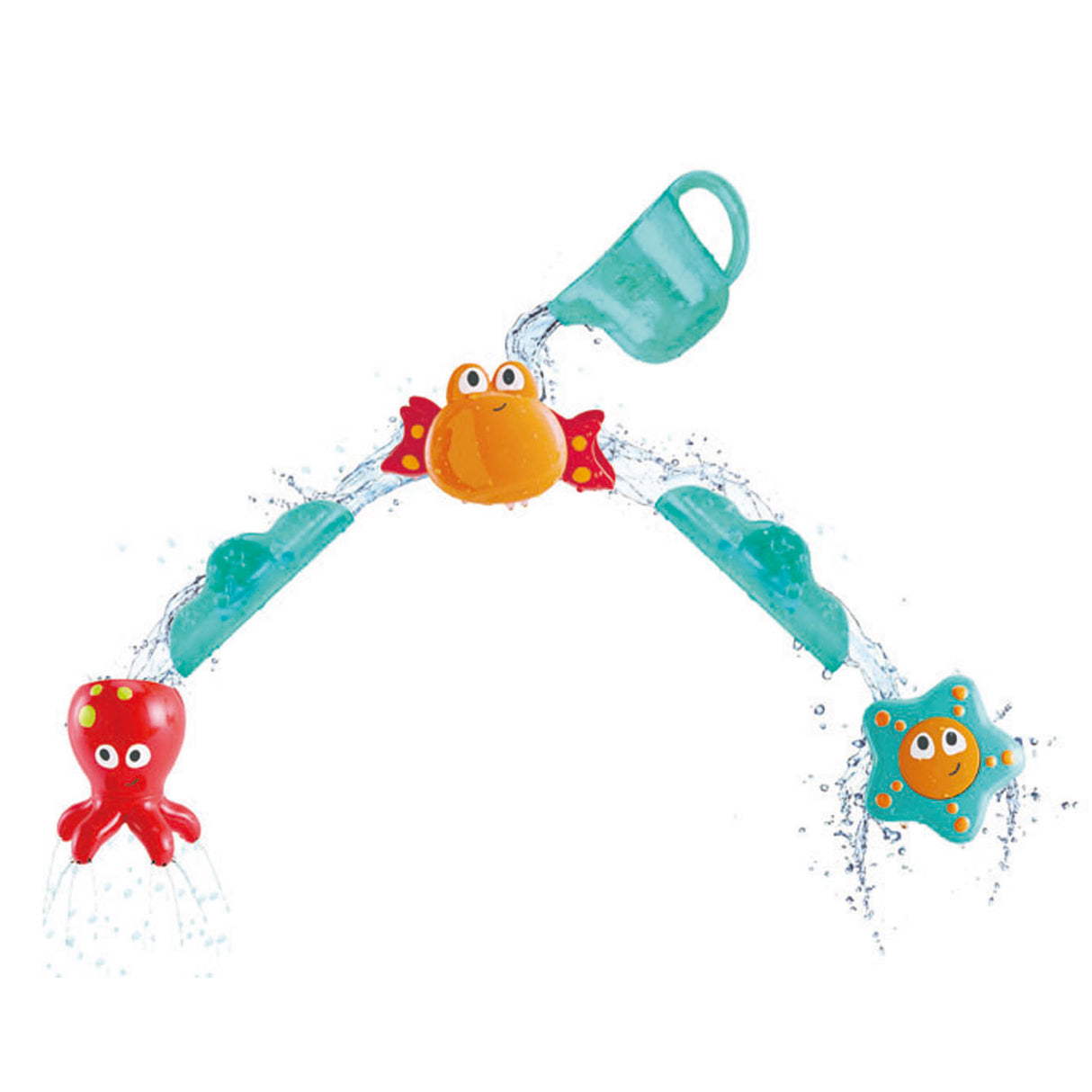 Colorful Hape Bath Cascade toy enhancing water play, creativity, and motor skills for children aged 2 and up.