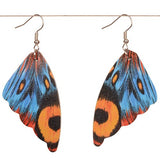 Earrings - Blue/Yellow Butterfly (5.5 x 2.95cm)