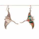 Earrings - Rainbow Manta Ray (4.1 3.1cm)