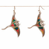 Earrings - Rainbow Manta Ray (4.1 3.1cm)