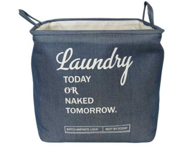 Stylish collapsible square laundry basket with sturdy handles, crafted from durable woven material, 41cm tall x 35cm wide.