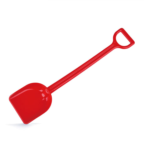 Bright red Hape Mighty Shovel designed for toddlers, perfect for engaging outdoor play and gardening activities.