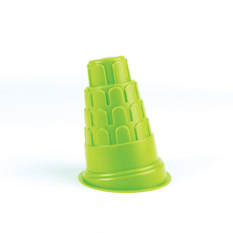 Hape Leaning Tower of Pisa toy for toddlers, encouraging creative building and fine motor skill development.