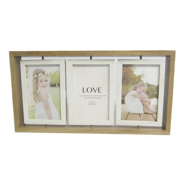 Photo Frame - Beech Tones Triple