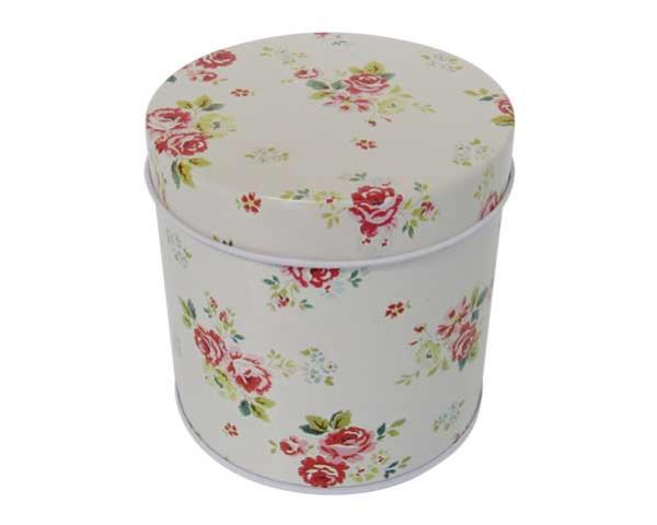 Round Tin Pink Roses
