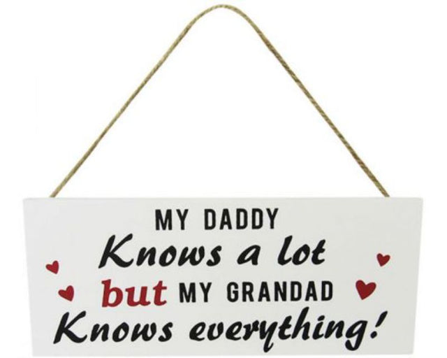 Charming 24x10 cm Senior Hanger from GrandadKnows for displaying cherished family photos and memories.