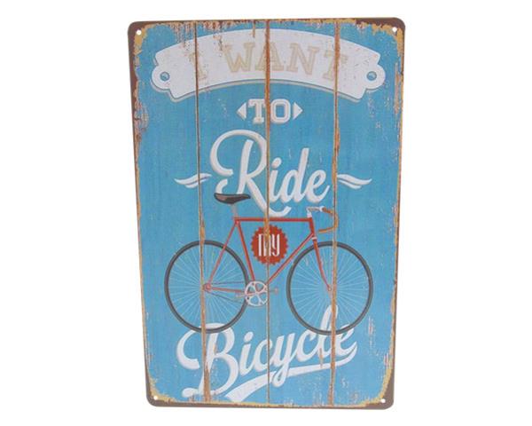 Art Tin Bicycle Sign