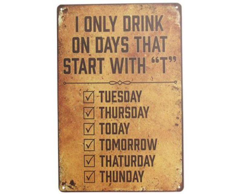 Colorful retro tin sign for beverage lovers, measuring 30cm x 20cm, perfect for home bars and kitchens.