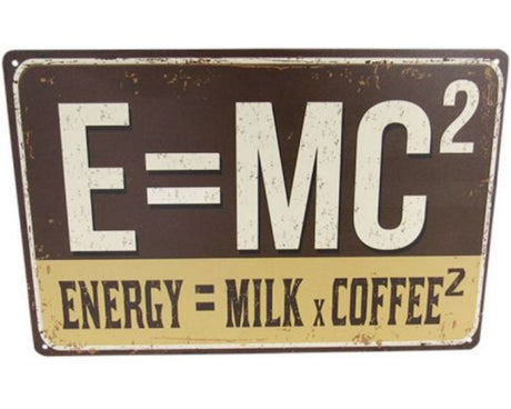 Vibrant retro tin sign featuring coffee-themed design, perfect for kitchens and cafes, size 30cm x 20cm.
