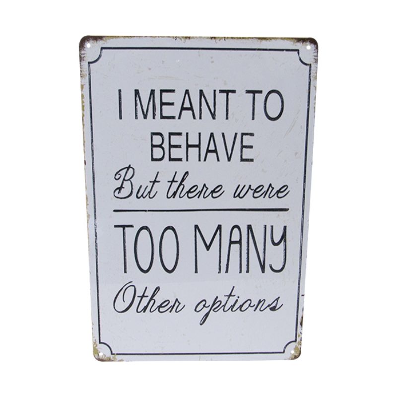 Retro-inspired 30cm x 20cm tin art sign showcasing whimsical design, perfect for adding personality to any space.