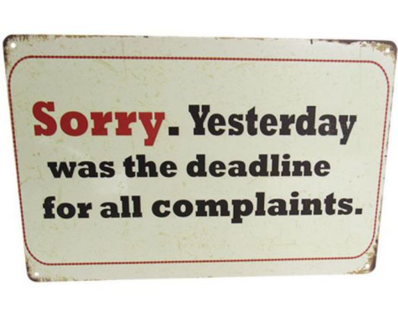 Art Tin Sorry Complaints
