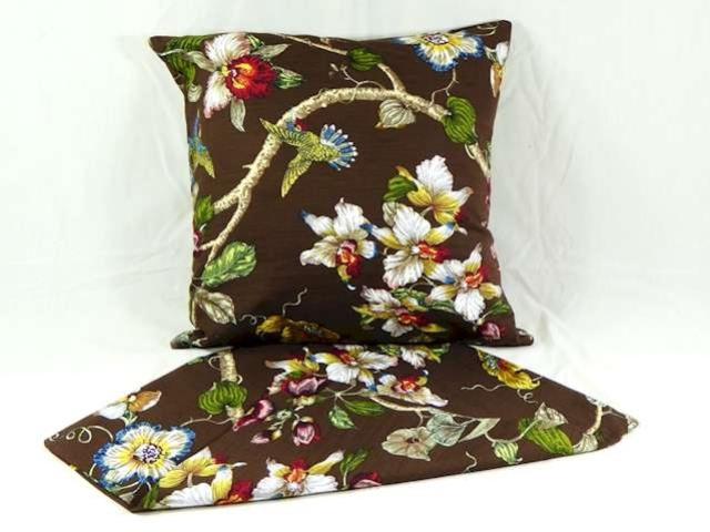 Cushion Cover Orchids Chocolate