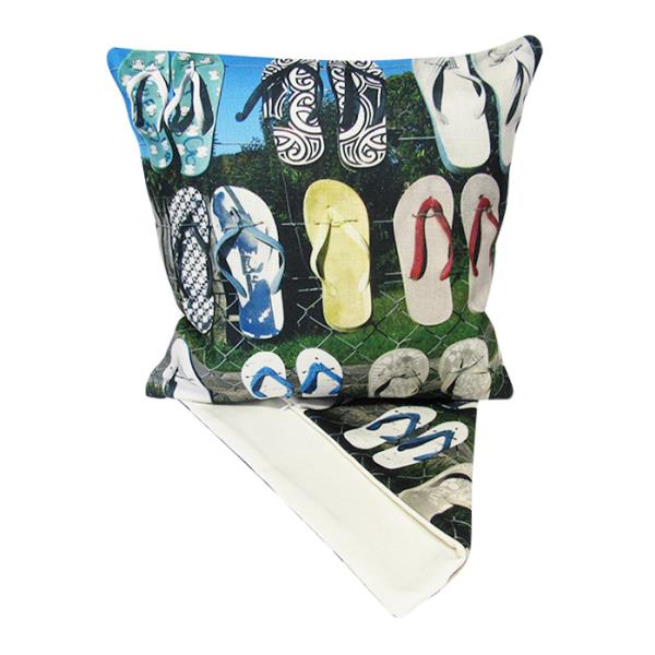 Cushion cover featuring vibrant Kiwiana design by Artearoa, perfect for adding Kiwi charm to any room, 44cm x 44cm.