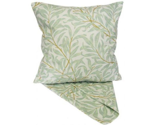 Vibrant mint cushion cover with garden vines pattern, perfect for adding elegance to your indoor or outdoor decor.