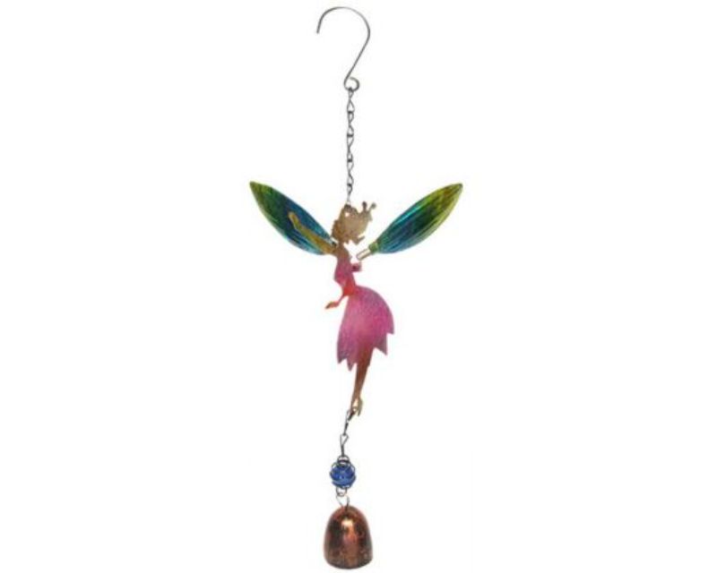 Garden Chime Glass Fairy Pink