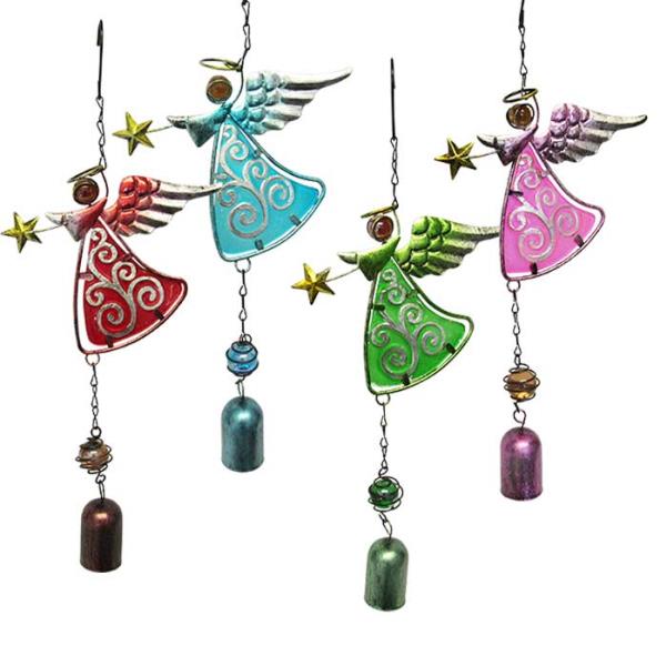 Garden GlassAngel Bell  Set of 4