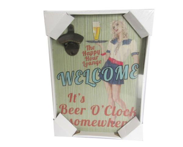Bottle Opener Sign BeerO'ClocK