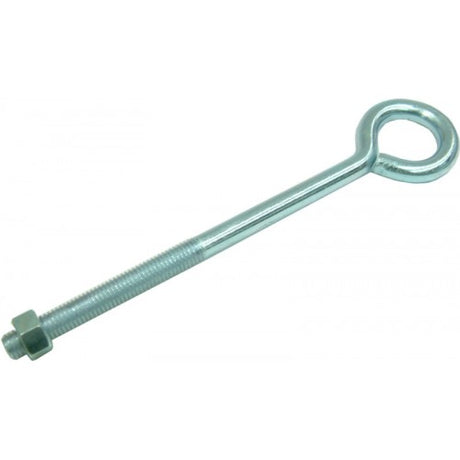 Zinc-plated bolts eye with nut, 250mm long, 31mm inside eye diameter, ideal for durable fastening in various projects.