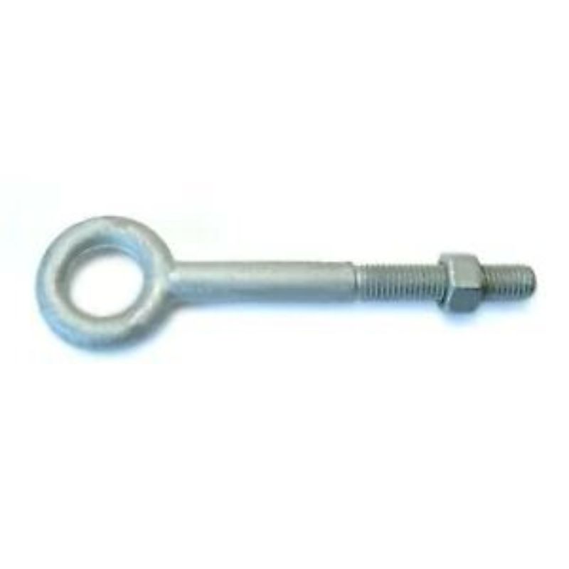 Hot-dipped galvanised eye bolt and nut, 6 x 3/8 inch, designed for heavy-duty anchoring and lifting applications.