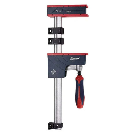 Ehoma Premium Woodworkers Parallel Jaw Clamp with 600x125mm clamping area, 710kg force, and anti-slip system for secure projects.