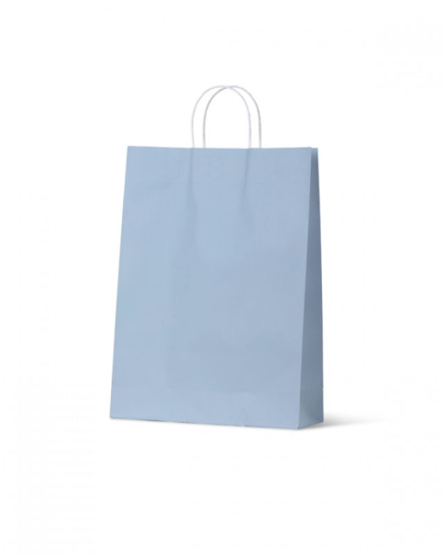French Blue large paper bags from the Earth Collection, 100 units, eco-friendly, durable, perfect for retail and gifts.