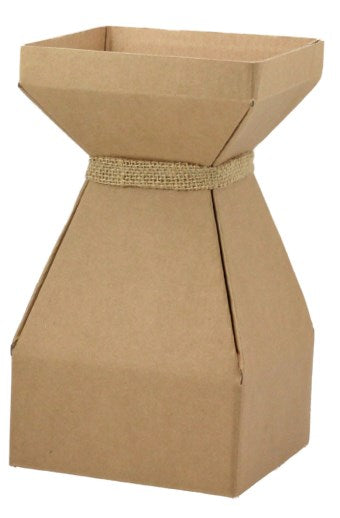 Vaz Medium Transportable Cardboard Vase with Liner in Natural. Pack of 10.