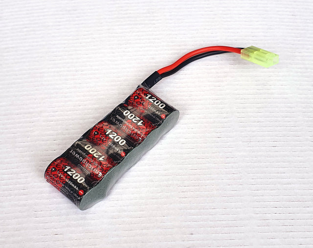 High-performance 6.0v 1200mAh NiMH mini battery for toys and remote controls, featuring longevity and over-discharge protection.