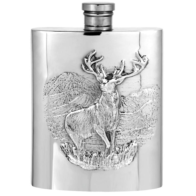 FLASK - EMBOSSED STAG