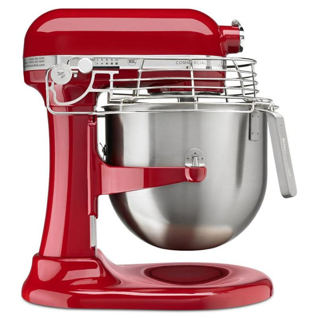 KitchenAid 7.6L Commercial Stand Mixer in Empire Red with powerful 325W motor, ideal for large batches of dough.