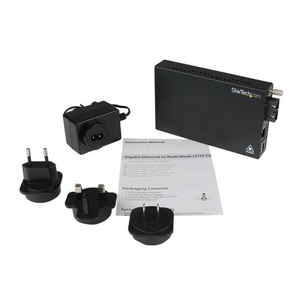 Gigabit Ethernet Multi Mode Fiber Media Converter SC 550m - 1000 Mbps