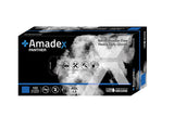 AMADEX NITRILE DISPOSABLE GLOVES BLACK SIZE XL 100PCS POWDER FREE PANTHER 100 PA