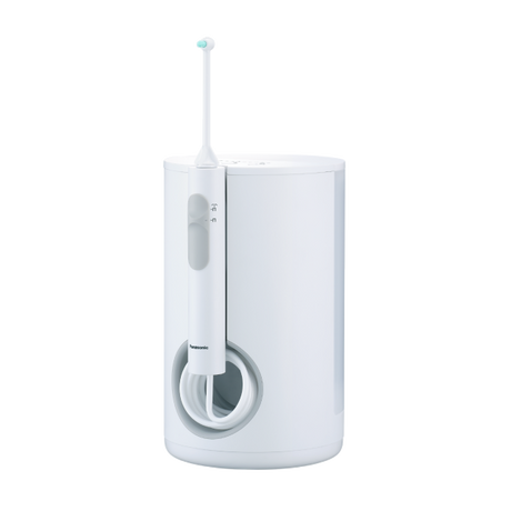 Panasonic EW1613W541 oral irrigator with water jet nozzle, tuft brush, and 600mL reservoir for effective dental care.