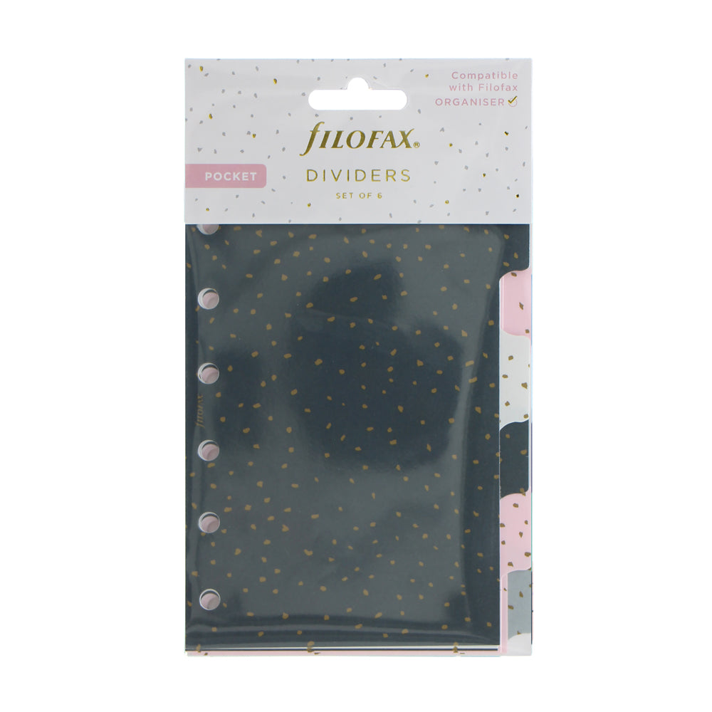 Filofax Accessory Dividers Plastic Pocket Set 6 Confetti